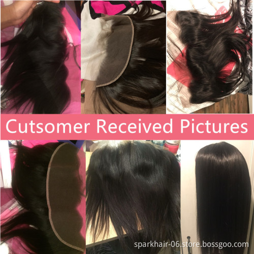 4x4 5x5 6x6Lace Closure 13x4 13x6 Swiss Transparent Lace Frontal Body Wave 100%Brazilian Human Hair Straight,613 HD Lace Frontal